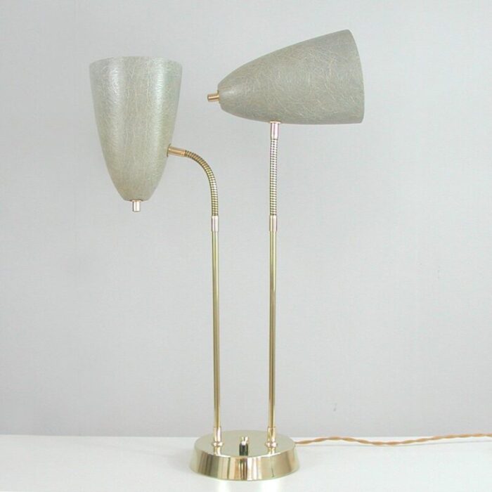 mid century swedish grey fiberglass desk lamp 1950s 17