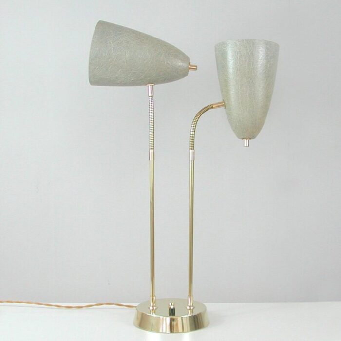 mid century swedish grey fiberglass desk lamp 1950s 2