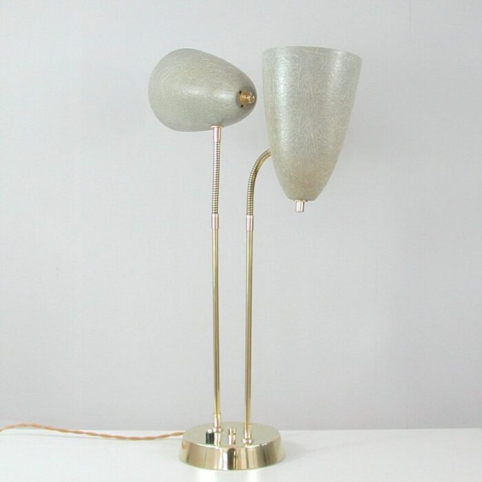 mid century swedish grey fiberglass desk lamp 1950s 4