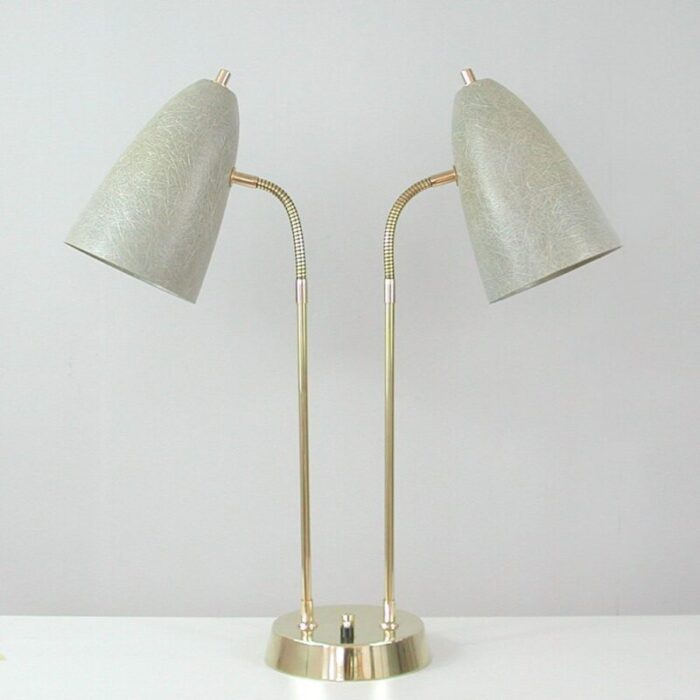 mid century swedish grey fiberglass desk lamp 1950s 5