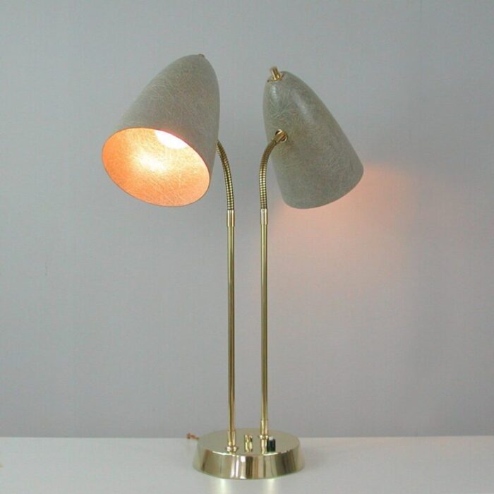 mid century swedish grey fiberglass desk lamp 1950s 6