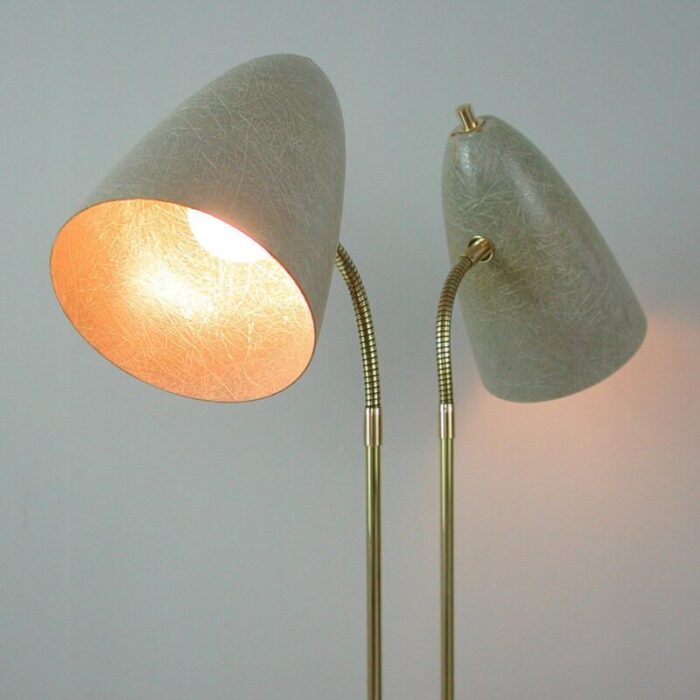 mid century swedish grey fiberglass desk lamp 1950s 7