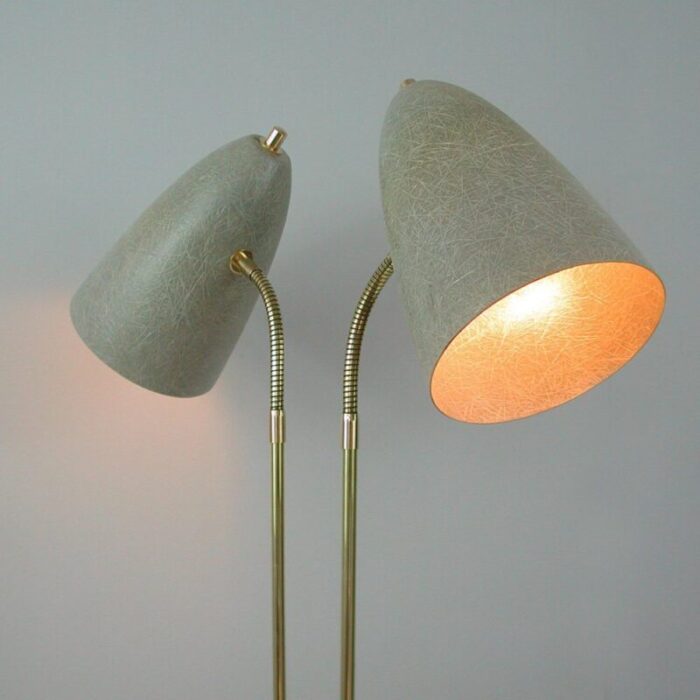 mid century swedish grey fiberglass desk lamp 1950s 8