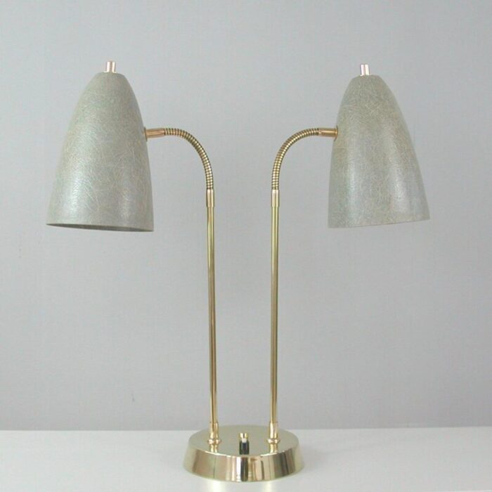 mid century swedish grey fiberglass desk lamp 1950s 9