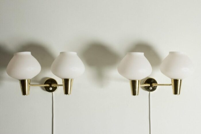 mid century swedish wall lamps set of 2 1