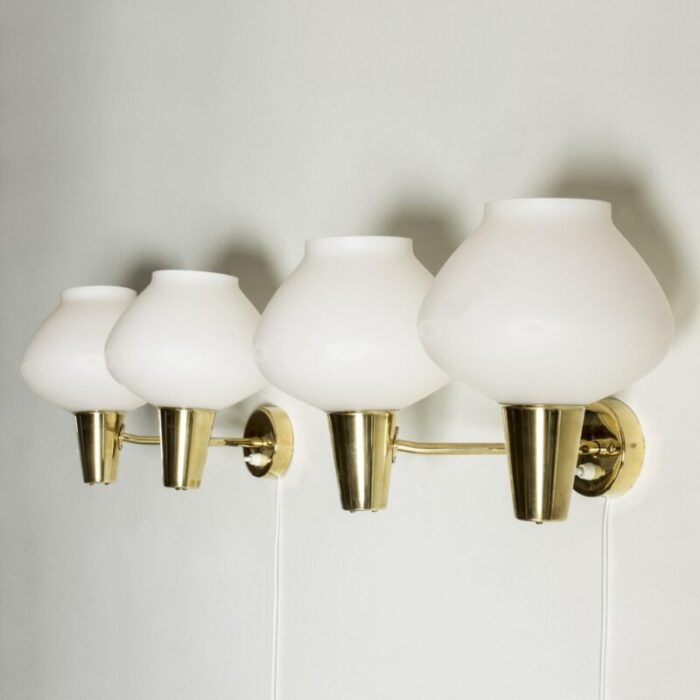 mid century swedish wall lamps set of 2 2