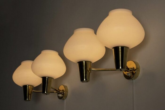 mid century swedish wall lamps set of 2 5