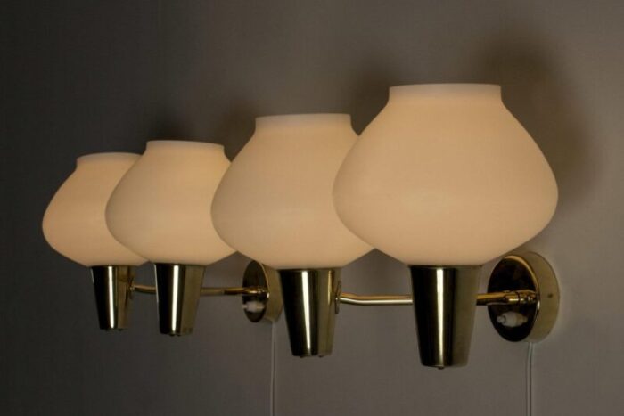 mid century swedish wall lamps set of 2 6