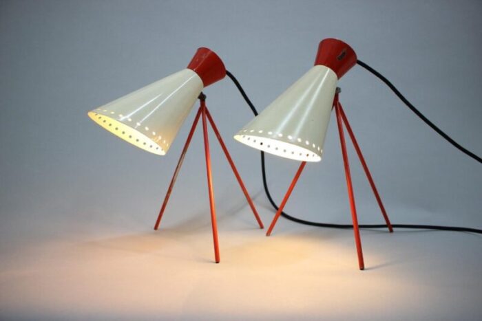 mid century table lamps by josef hurka 1960s set of 2 10