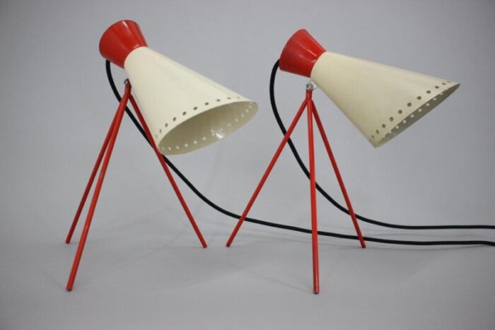 mid century table lamps by josef hurka 1960s set of 2 2