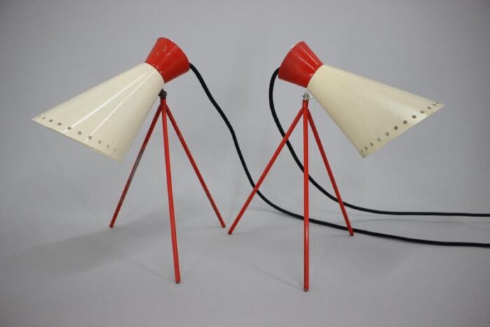 mid century table lamps by josef hurka 1960s set of 2 3