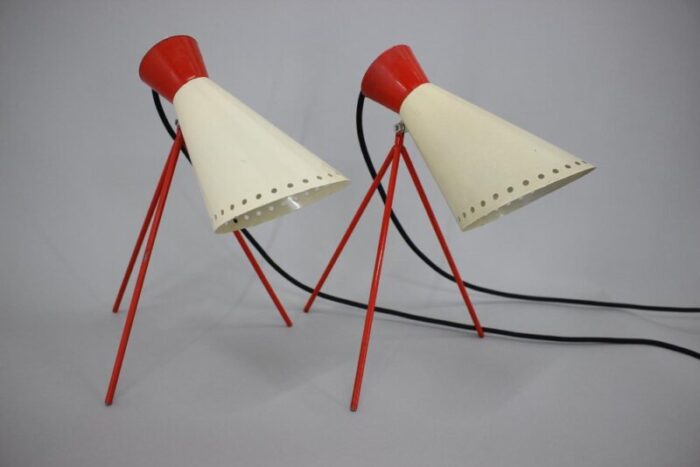 mid century table lamps by josef hurka 1960s set of 2 4