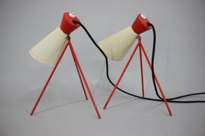 mid century table lamps by josef hurka 1960s set of 2 5