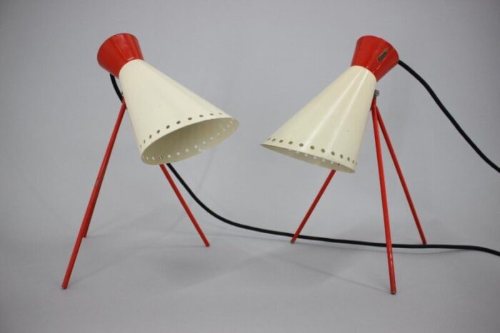 mid century table lamps by josef hurka 1960s set of 2 7