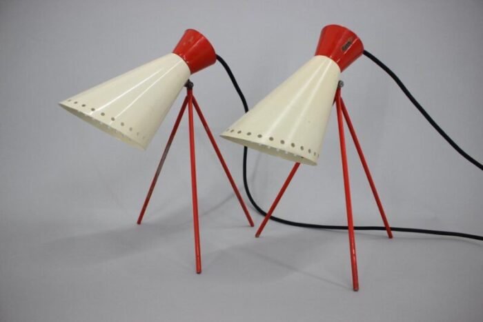 mid century table lamps by josef hurka 1960s set of 2 8