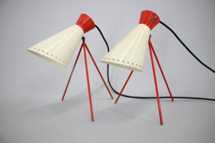 mid century table lamps by josef hurka 1960s set of 2 9