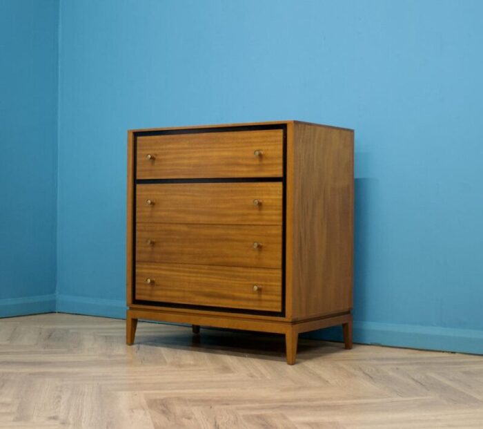 mid century teak chest of drawers by heals for loughborough furniture 1950s 0341