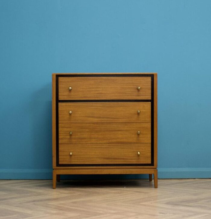 mid century teak chest of drawers by heals for loughborough furniture 1950s 4894