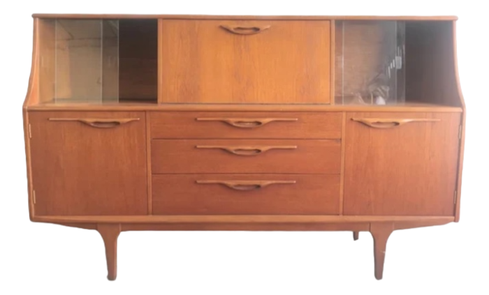 mid century teak english bar side board unit by jentique 8548