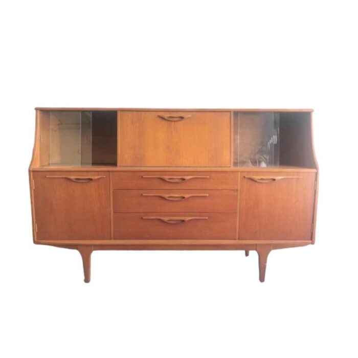 mid century teak english bar side board unit by jentique 8593