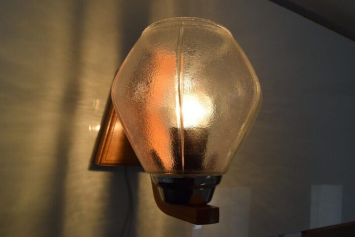 mid century wall lamp by drevo humpolec 1960s 4