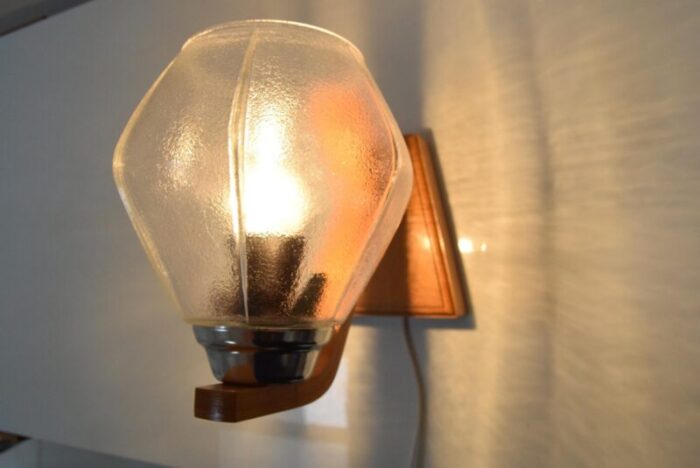 mid century wall lamp by drevo humpolec 1960s 5