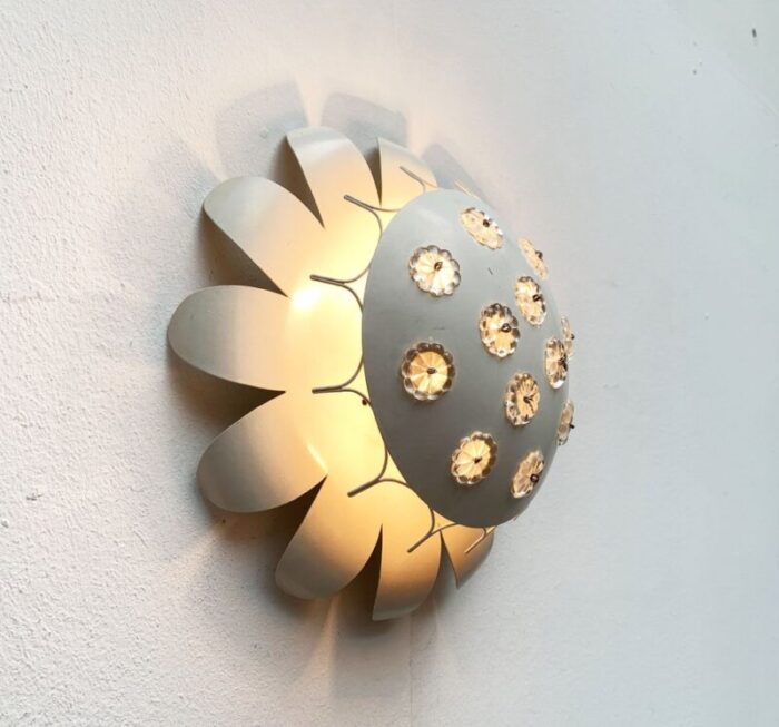 mid century wall or ceiling lamp with flower design 10