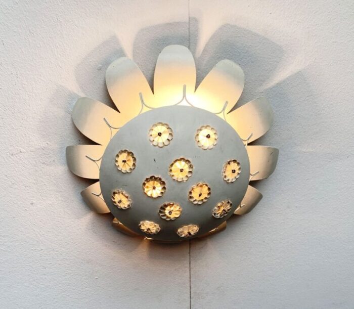 mid century wall or ceiling lamp with flower design 11