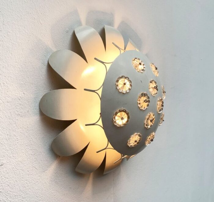 mid century wall or ceiling lamp with flower design 12