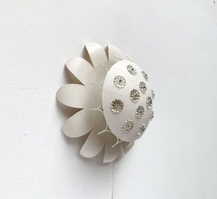 mid century wall or ceiling lamp with flower design 28