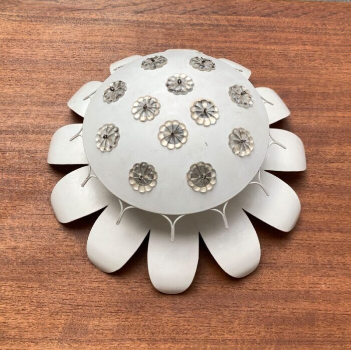 mid century wall or ceiling lamp with flower design 38