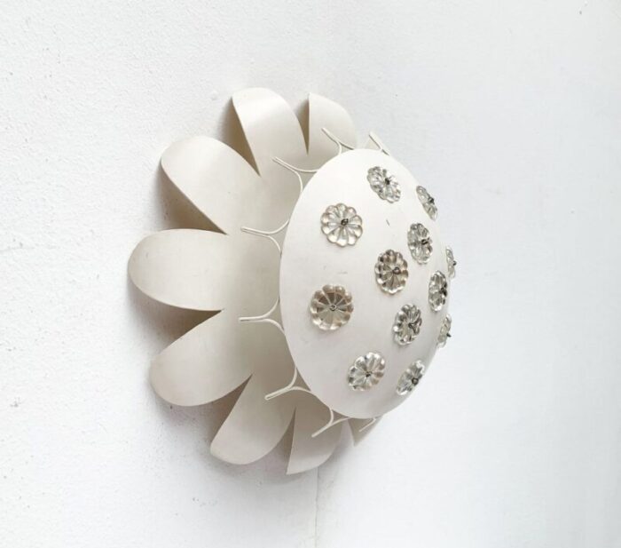 mid century wall or ceiling lamp with flower design 39