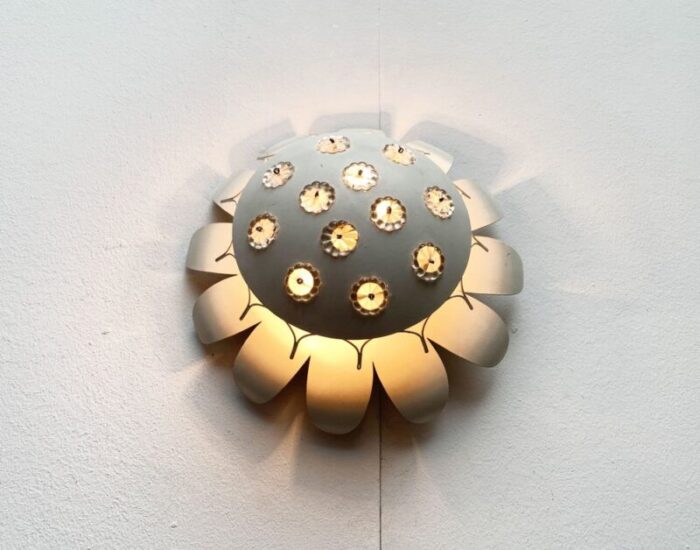 mid century wall or ceiling lamp with flower design 5