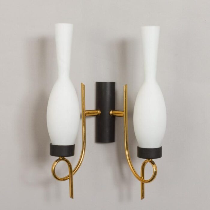 mid century wall sconces attributed to stilnovo italy 1960s set of 2 6186