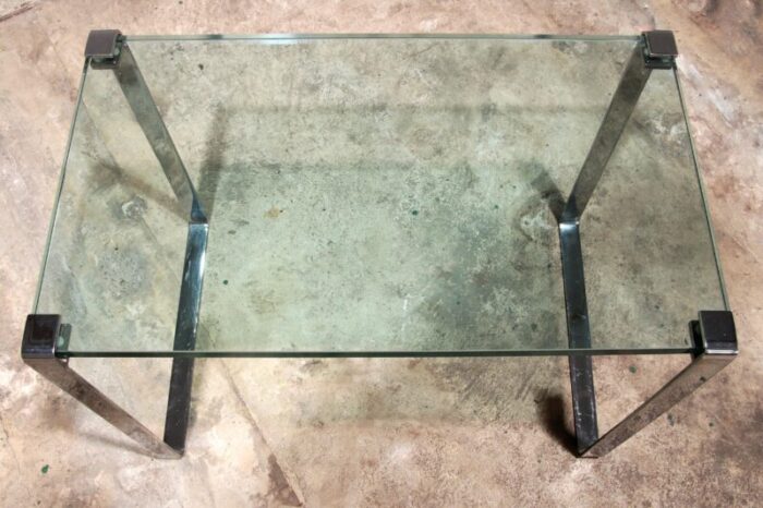 model 1022 side table in chrome and glass from peter draenert germany 1960s 0005