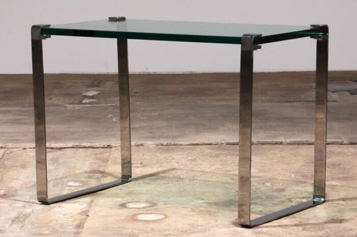 model 1022 side table in chrome and glass from peter draenert germany 1960s 4503