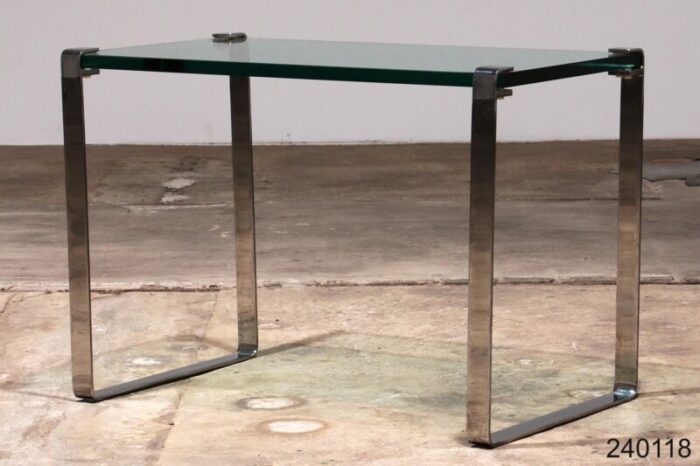 model 1022 side table in chrome and glass from peter draenert germany 1960s 7265