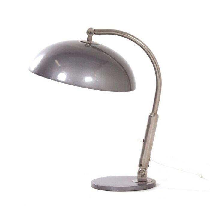 model 144 silver grey desk lamp by h busquet for hala 1950s 1