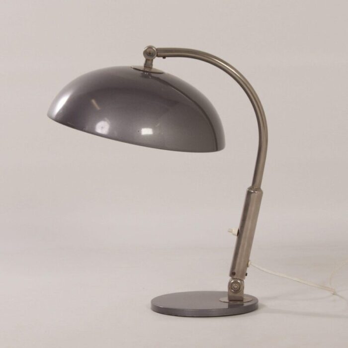 model 144 silver grey desk lamp by h busquet for hala 1950s 2