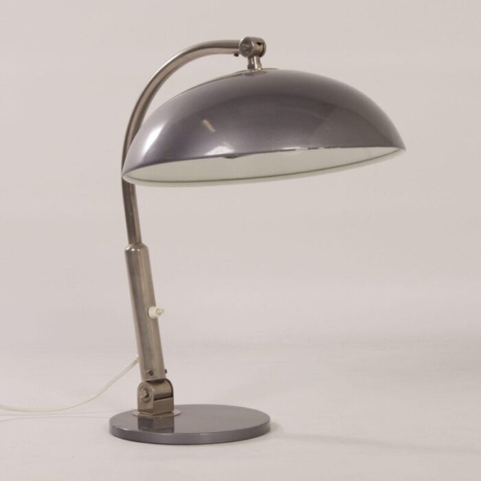 model 144 silver grey desk lamp by h busquet for hala 1950s 4