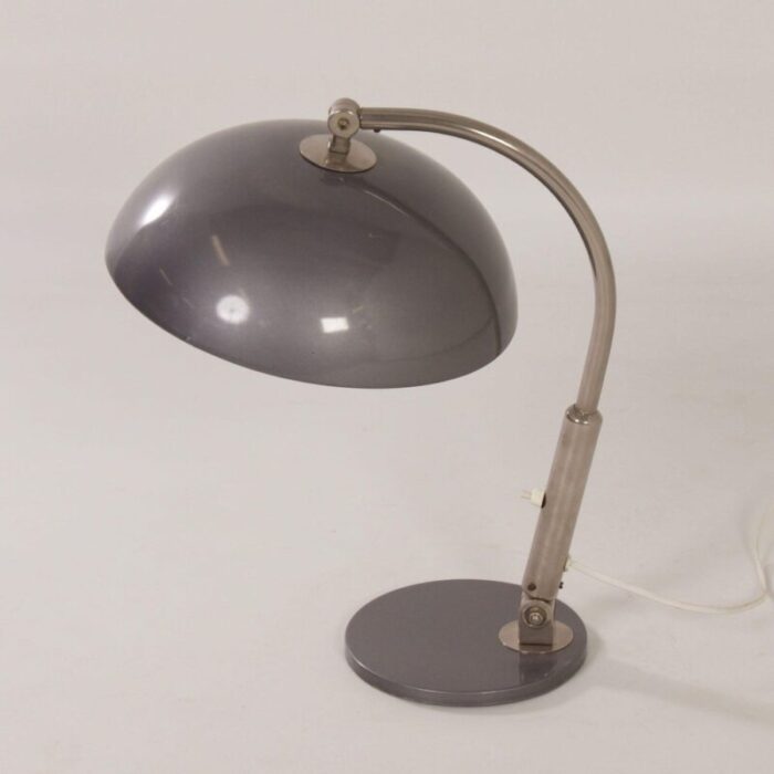 model 144 silver grey desk lamp by h busquet for hala 1950s 6