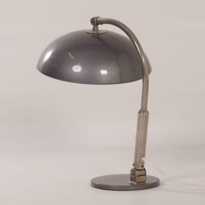 model 144 silver grey desk lamp by h busquet for hala 1950s 7