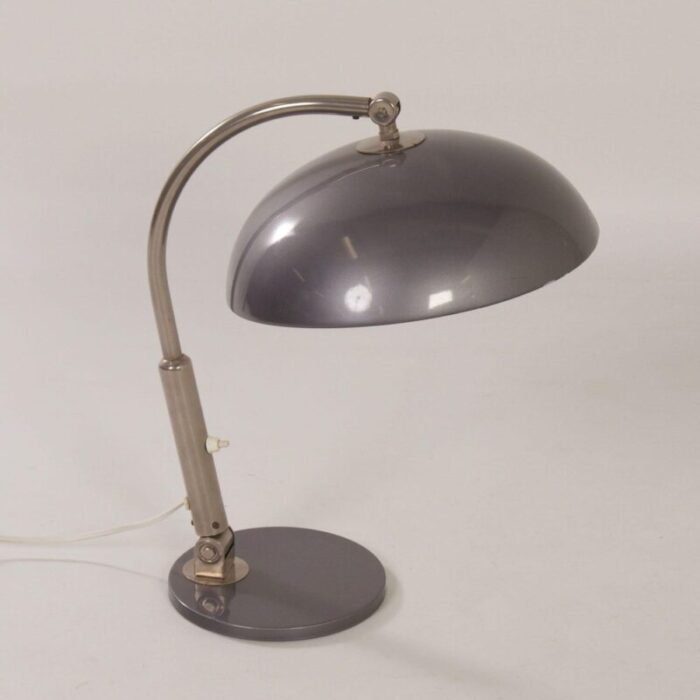 model 144 silver grey desk lamp by h busquet for hala 1950s 8