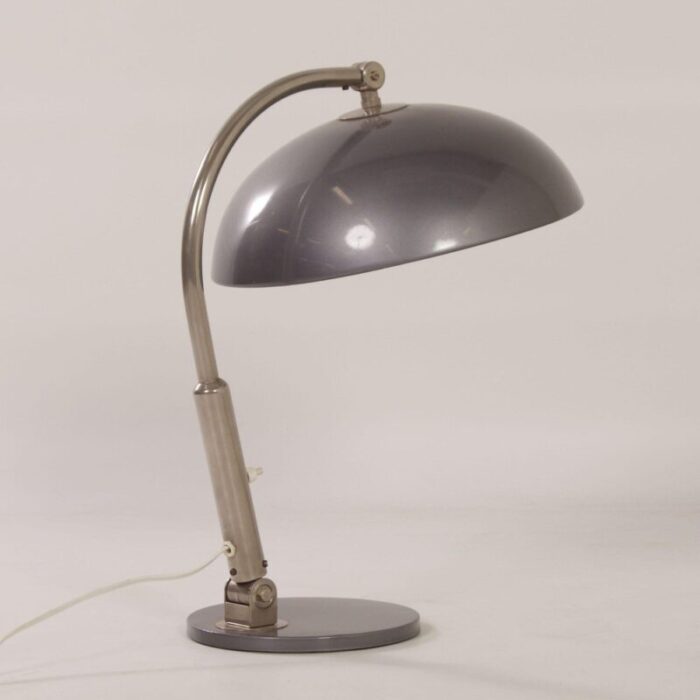 model 144 silver grey desk lamp by h busquet for hala 1950s 9