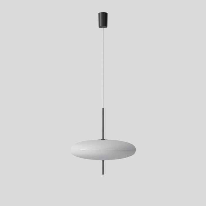 model 2065 ceiling lamp with white diffuser and black hardware by gino sarfatti set of 3 4