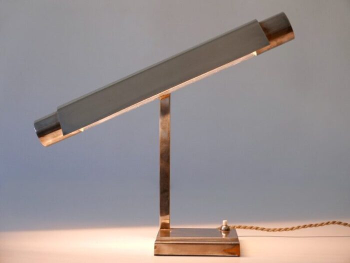 modernist nickel plated brass desk lamp by louis dernier hamlyn ltd great britain 1930s 5