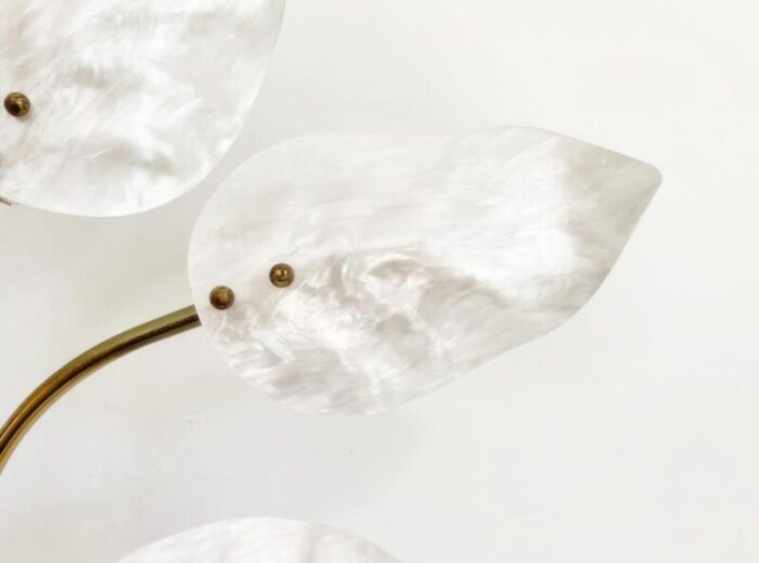 mother of pearl lucite leaves lamp c1970 0867