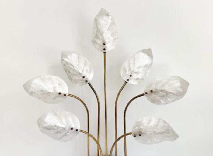 mother of pearl lucite leaves lamp c1970 5991