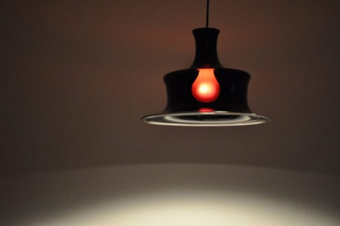 mouth blown ruby red opaline glass pendant lamp from holmegaard denmark 1980s 6