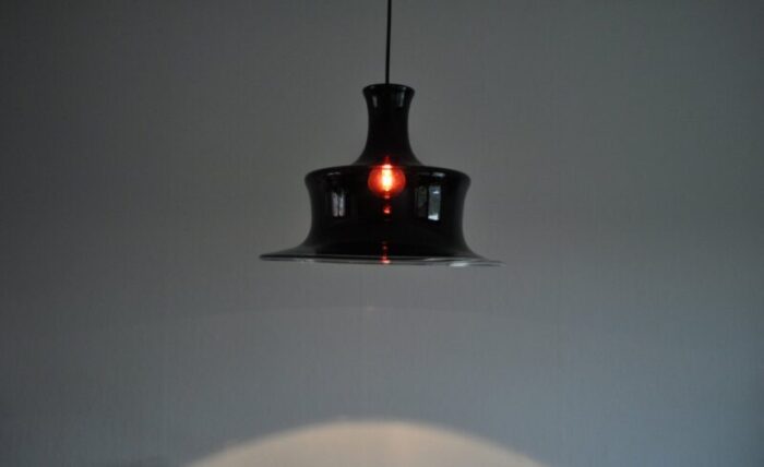 mouth blown ruby red opaline glass pendant lamp from holmegaard denmark 1980s 8